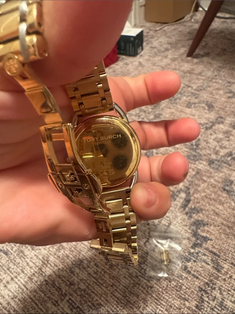 Tory Burch Gold-Tone Two-Tone Bracelet Watch with Cream Dial